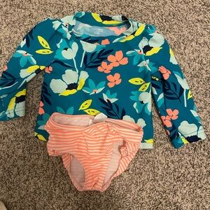 Baby girl swim 2 piece long sleeves